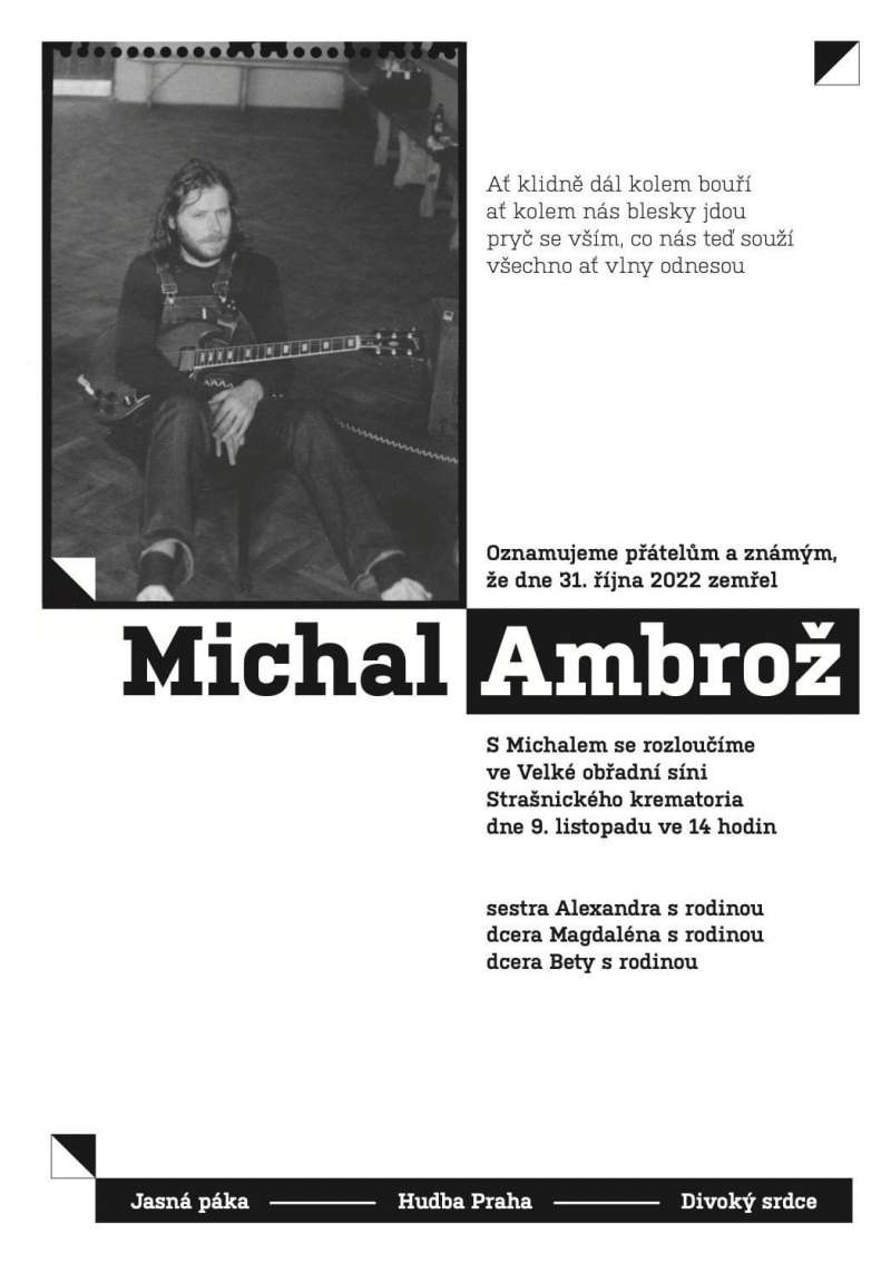 zemřel Michal Ambrož